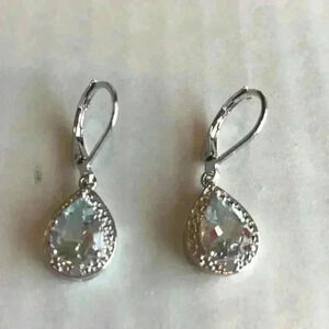 Macy’s new White Topaz & Silvertone Pear E…